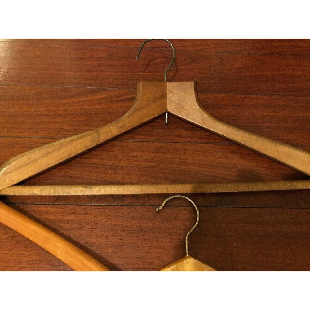 Wooden Hangers Coat Pant Jacket Suit QTY 3 - Vintage!